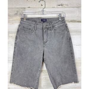 NYDJ Women’s 2 Gray Denim Cut Off Jean Shorts Raw Hem Casual High Waist